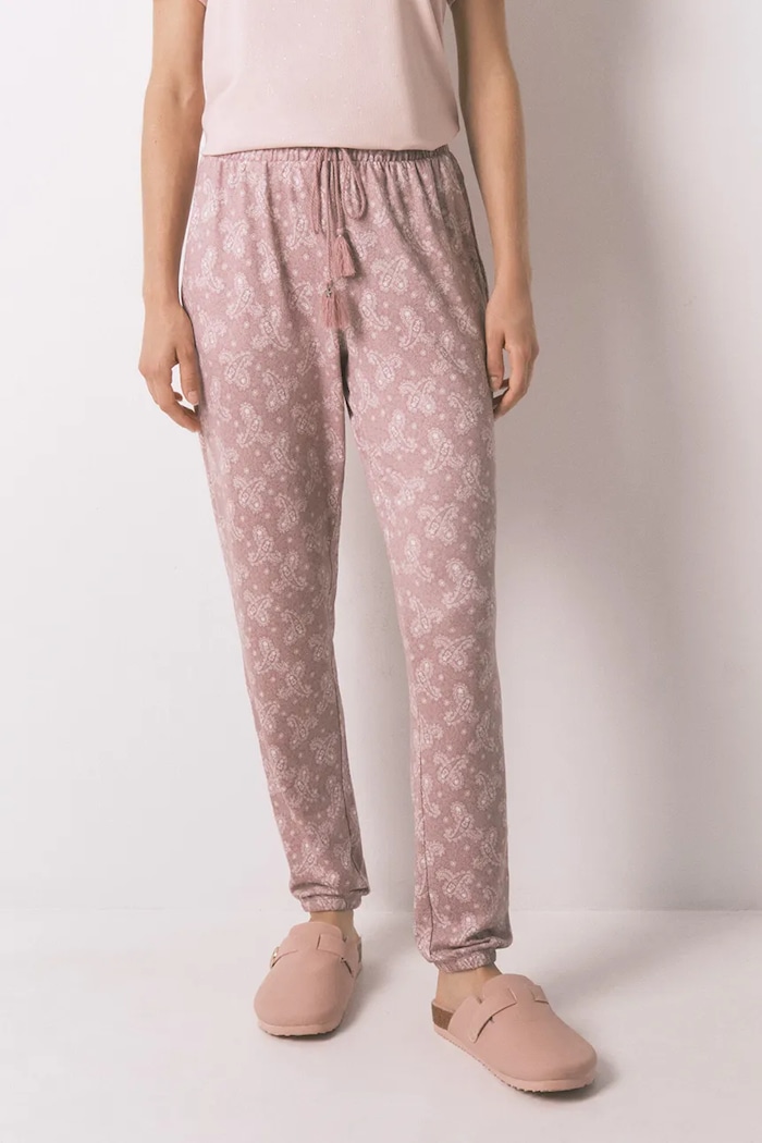women'secret spodnie piżamowe dzianina różowy 3702293