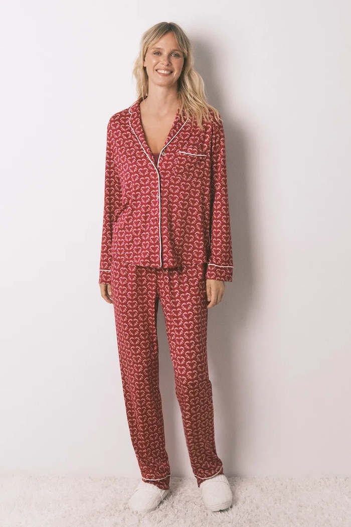 women'secret compleu pijama set burgundia 3792062
