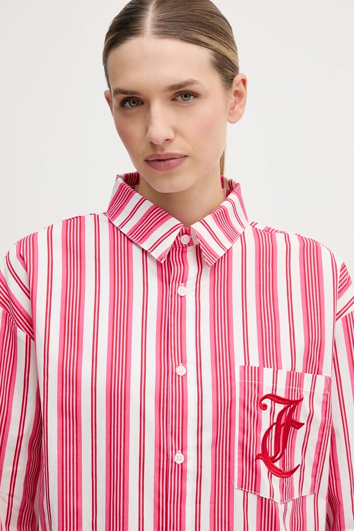 Pamučna košulja za spavanje Juicy Couture roza JCYPT126853