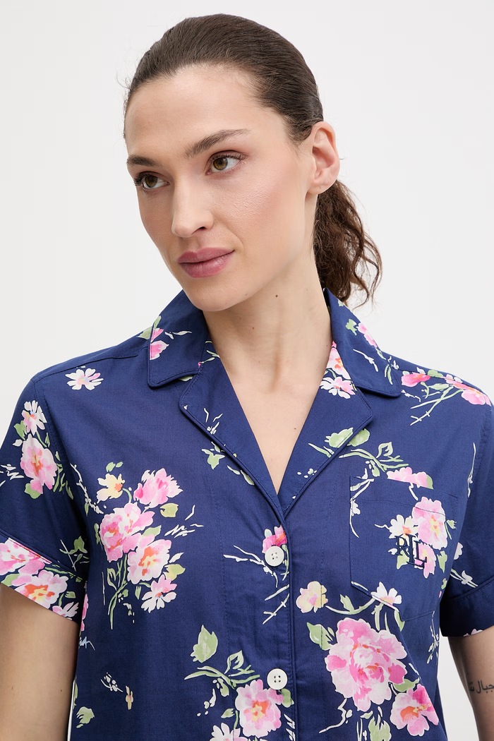 Pyžamo Lauren Ralph Lauren tmavomodrá ILN12499