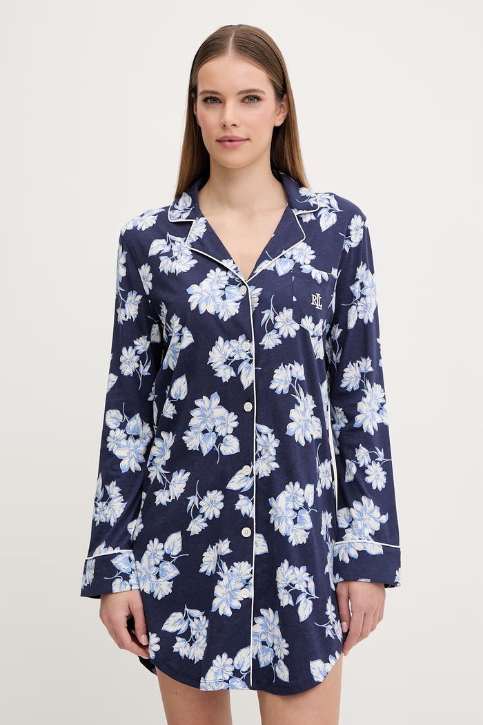 Lauren Ralph Lauren cămașă de noapte camasa de noapte bleumarin ILN32491