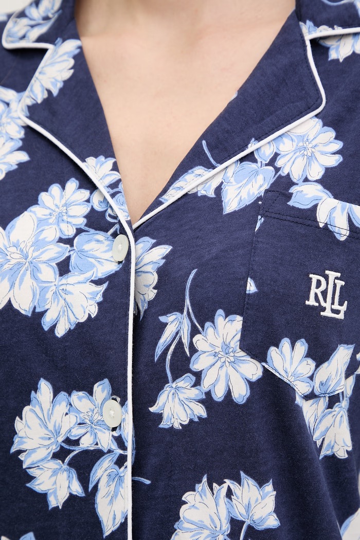 Lauren Ralph Lauren cămașă de noapte bleumarin ILN32491