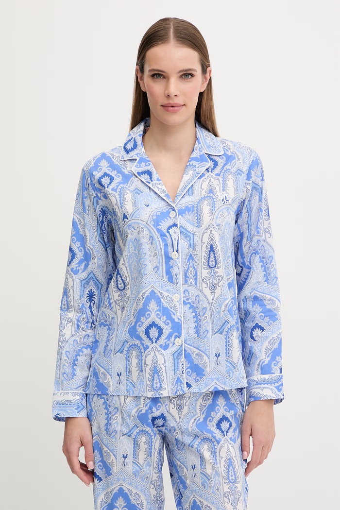 Pyžamo Lauren Ralph Lauren ILN72489 modrá SS26
