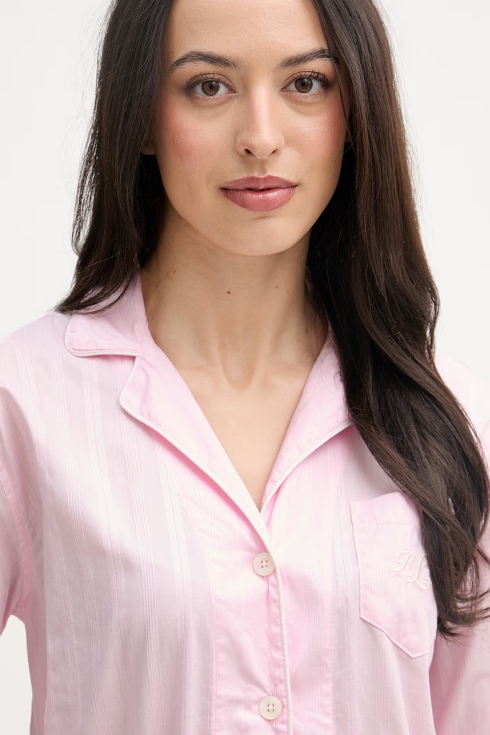 Lauren Ralph Lauren piżama dwuczęściowa damska bawełniana różowy ILN12507