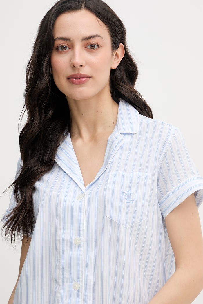 Lauren Ralph Lauren piżama dwuczęściowa damska z wiskozą niebieski ILN12512