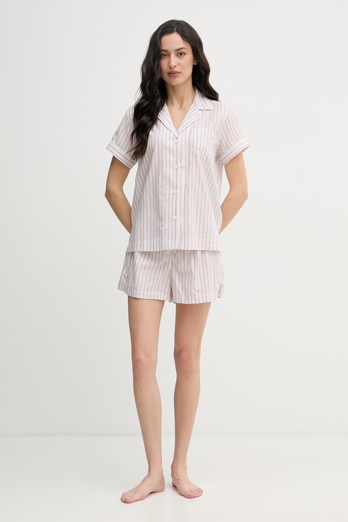 Lauren Ralph Lauren piżama dwuczęściowa damska z bawełny ILN12516 beżowy SS26