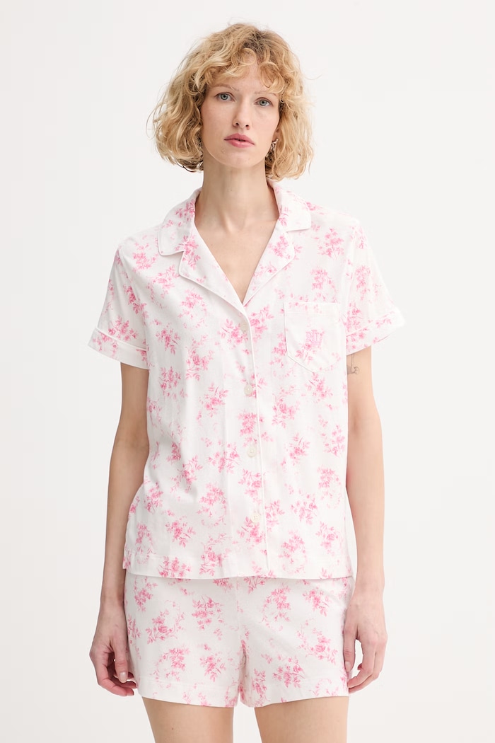 Lauren Ralph Lauren piżama dwuczęściowa damska z wiskozą biały ILN12519