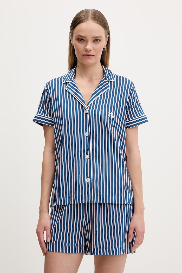 Lauren Ralph Lauren piżama dwuczęściowa damska z wiskozą granatowy ILN12519