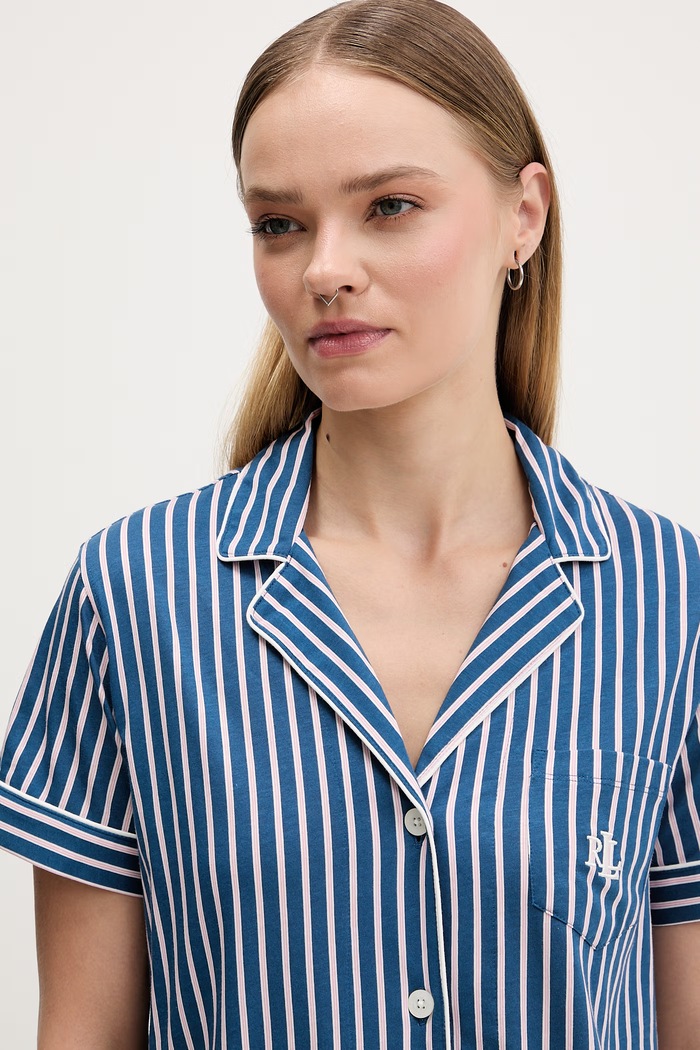 Lauren Ralph Lauren piżama dwuczęściowa damska z wiskozą ILN12519 granatowy
