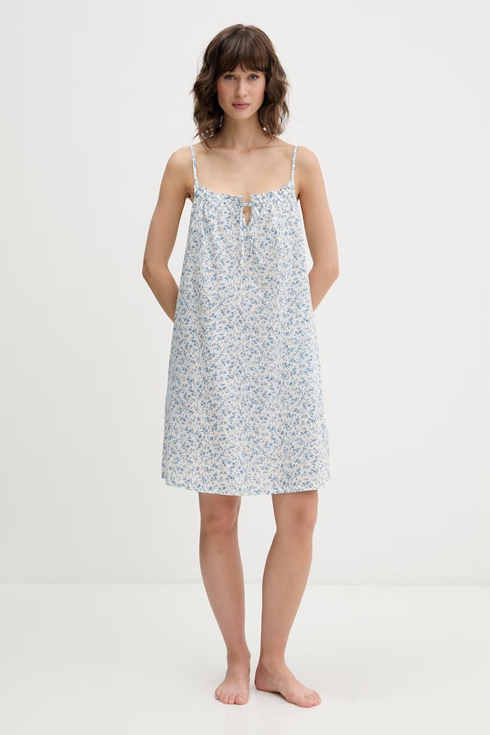 Lauren Ralph Lauren koszula nocna damska z wiskozą ILN22516 niebieski SS26