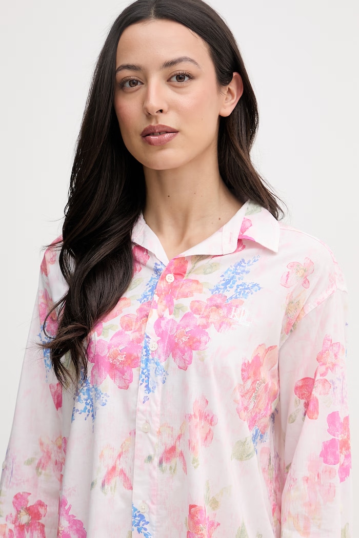 Îmbrăcăminte Lauren Ralph Lauren cămașă de noapte pentru femei, cu vâscoză ILN32506 roz
