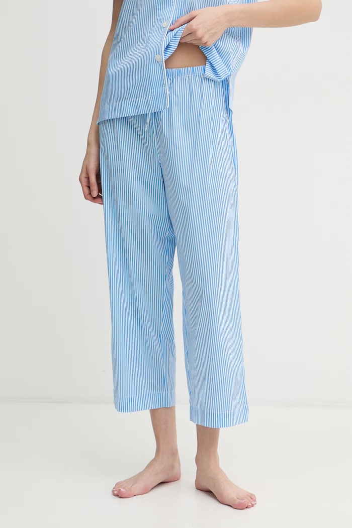 Lauren Ralph Lauren piżama dwuczęściowa damska z bawełną niebieski ILN72506
