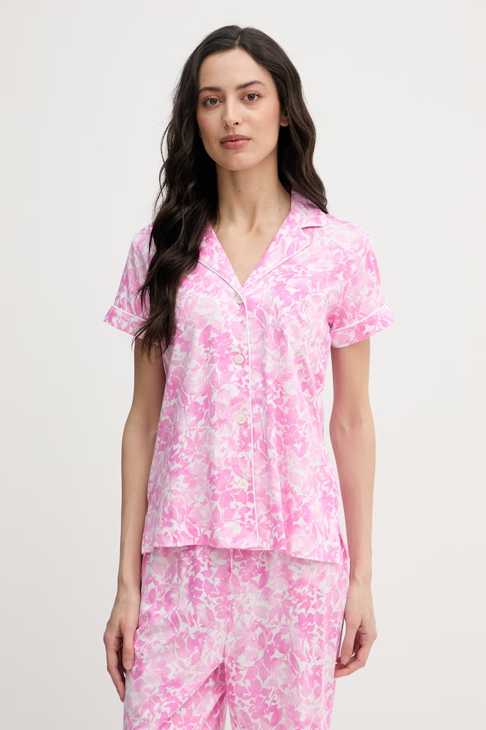 Odzież Lauren Ralph Lauren piżama dwuczęściowa damska z bawełną ILN92509 różowy