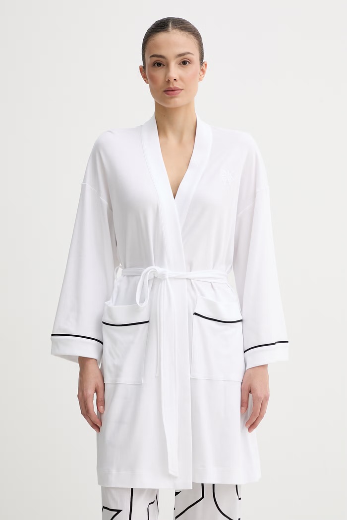 DKNY kućni ogrtač za žene od pamuka bijela YI10100