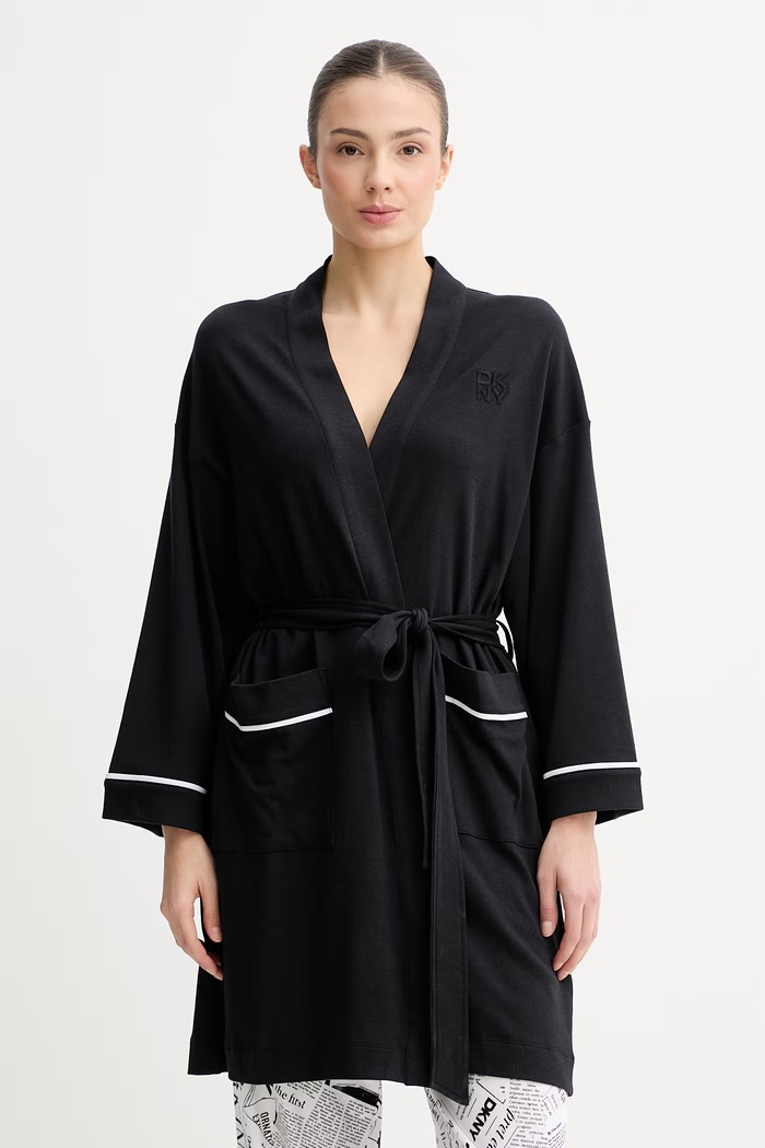 DKNY kućni ogrtač za žene od pamuka crna YI10100