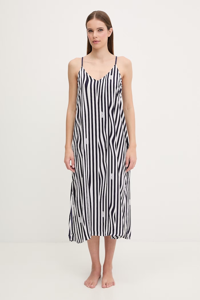 Nočná košeľa Dkny látka tmavomodrá YI40099