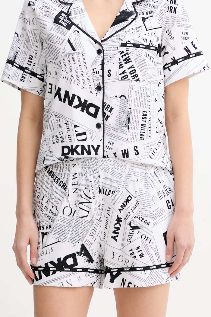 Дрехи DKNY Дамска пижама от две части YI50095 бял