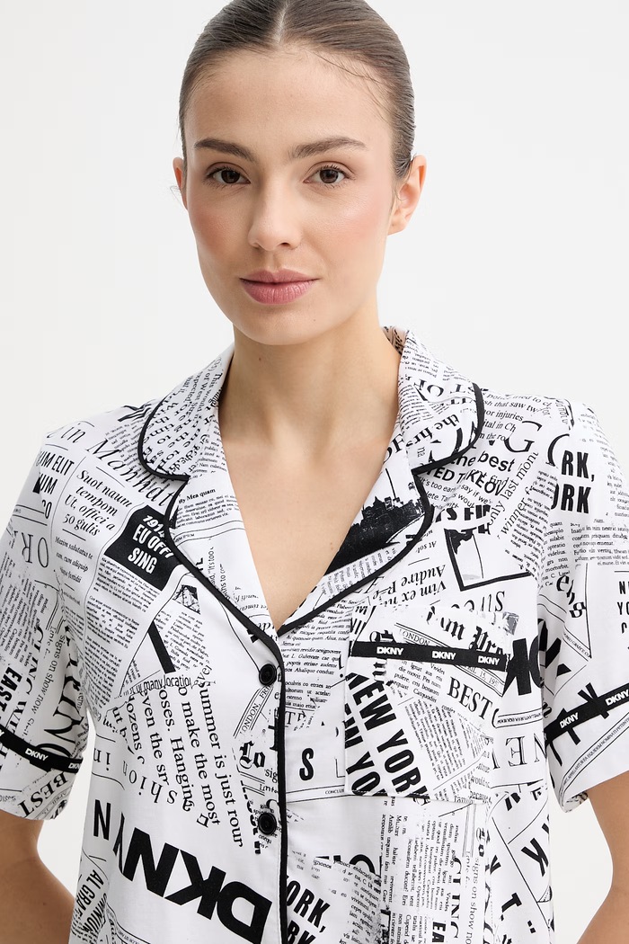 DKNY Дамска пижама от две части бял YI50095