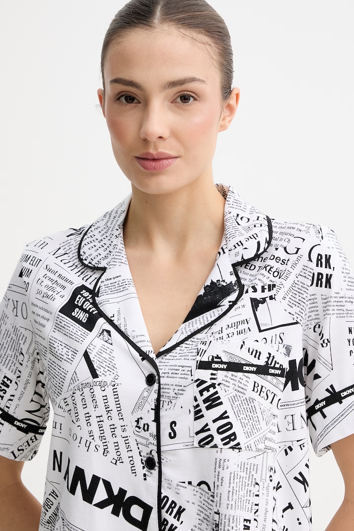 DKNY Дамска пижама от две части бял YI50095