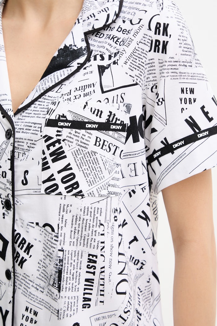 DKNY Дамска пижама от две части YI50095 бял