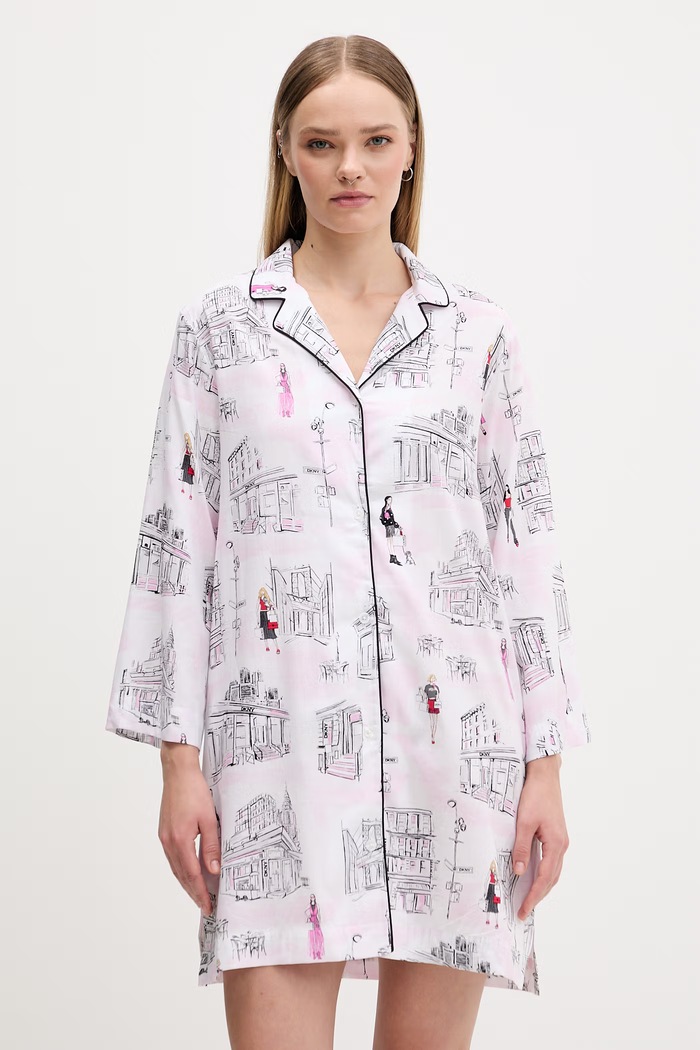 DKNY nočná košieľka dámska s viskózou biela YI00108