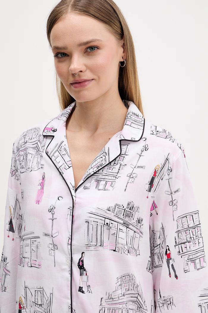 Oblečenie DKNY nočná košieľka dámska s viskózou YI00108 biela