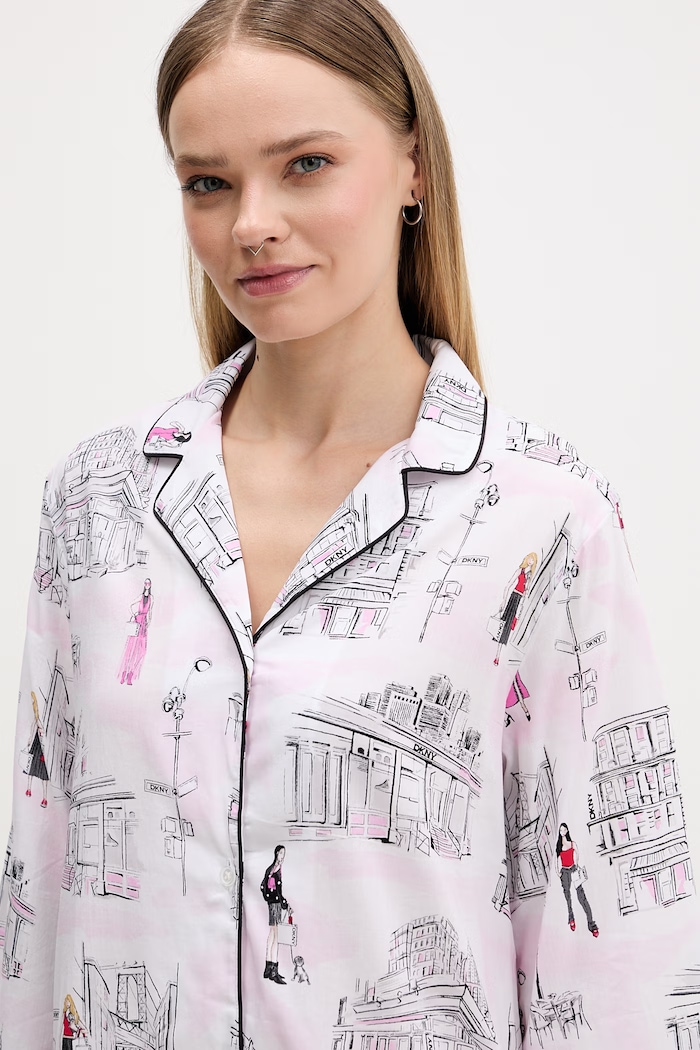 Oblečenie DKNY nočná košieľka dámska s viskózou YI00108 biela