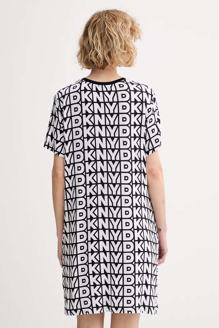 DKNY nočná košieľka dámska s viskózou YI30107 čierna SS26