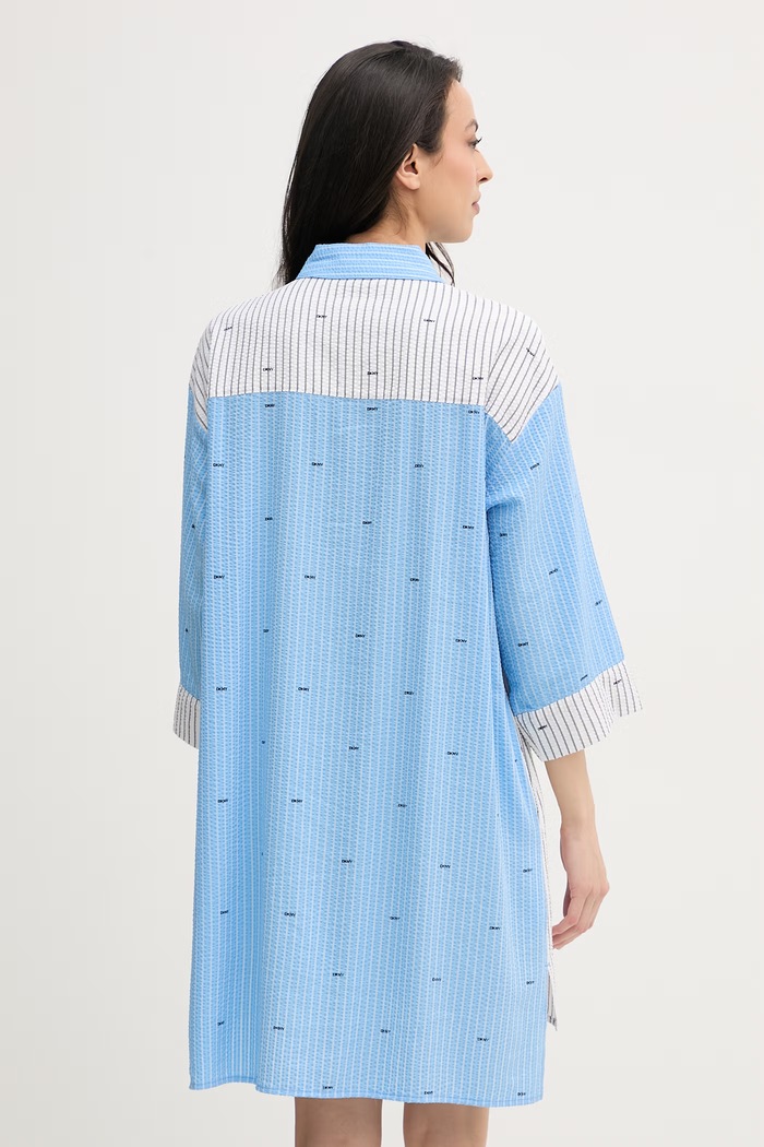 DKNY nočná košieľka dámska s viskózou YI30110 modrá SS26