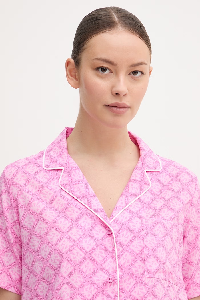 DKNY pyžamo dámske s bavlnou ružová YI80108