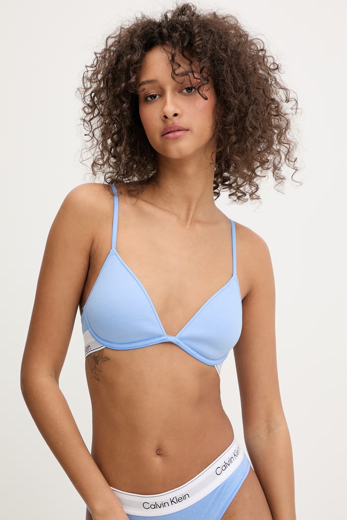 Calvin Klein Underwear sutien plunge albastru LV00QF8665