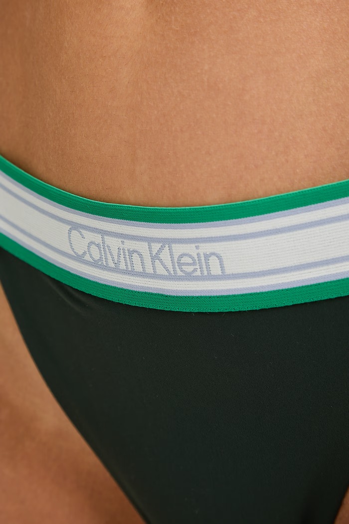 Calvin Klein chiloți brazilieni de baie pentru femei verde LV00Q61104