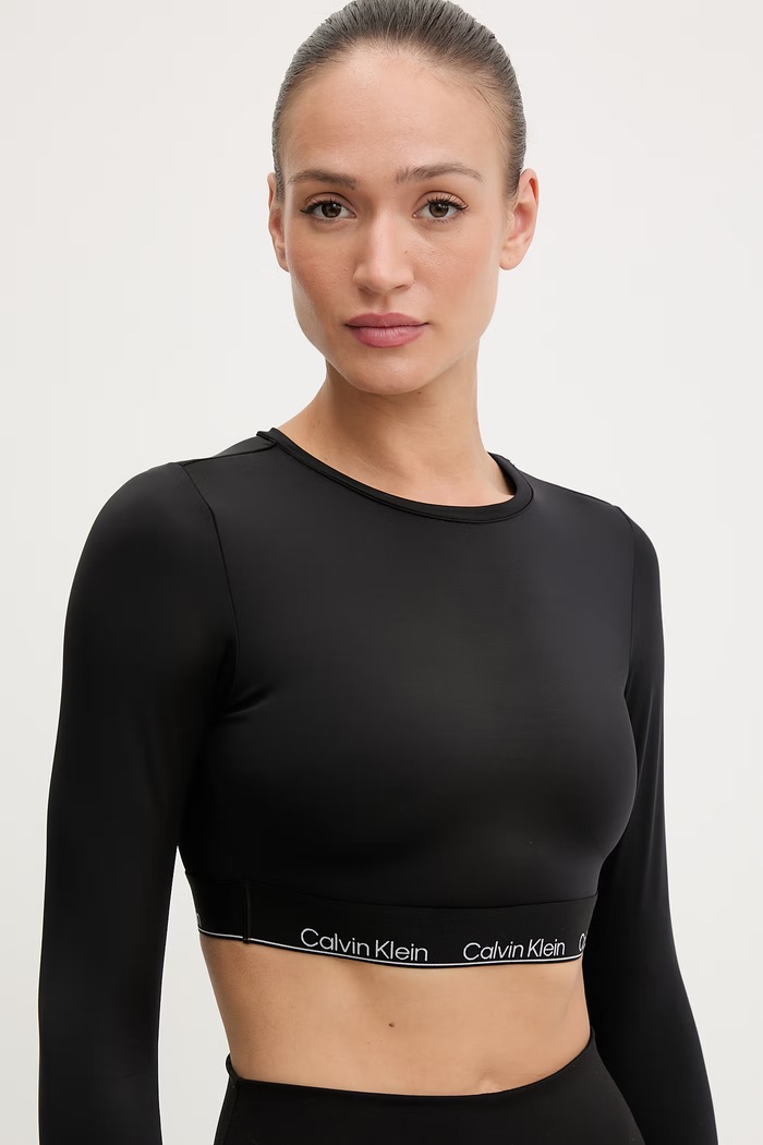 Calvin Klein maglietta a maniche lunghe da donna nero LV00Q61128