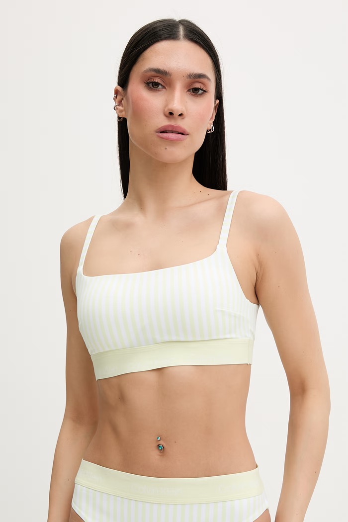 Calvin Klein plavková podprsenka dámska zelená LV00Q61130