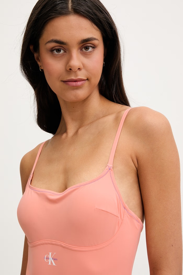 Oblečenie Calvin Klein jednodielne plavky dámske LV00Q61217 oranžová