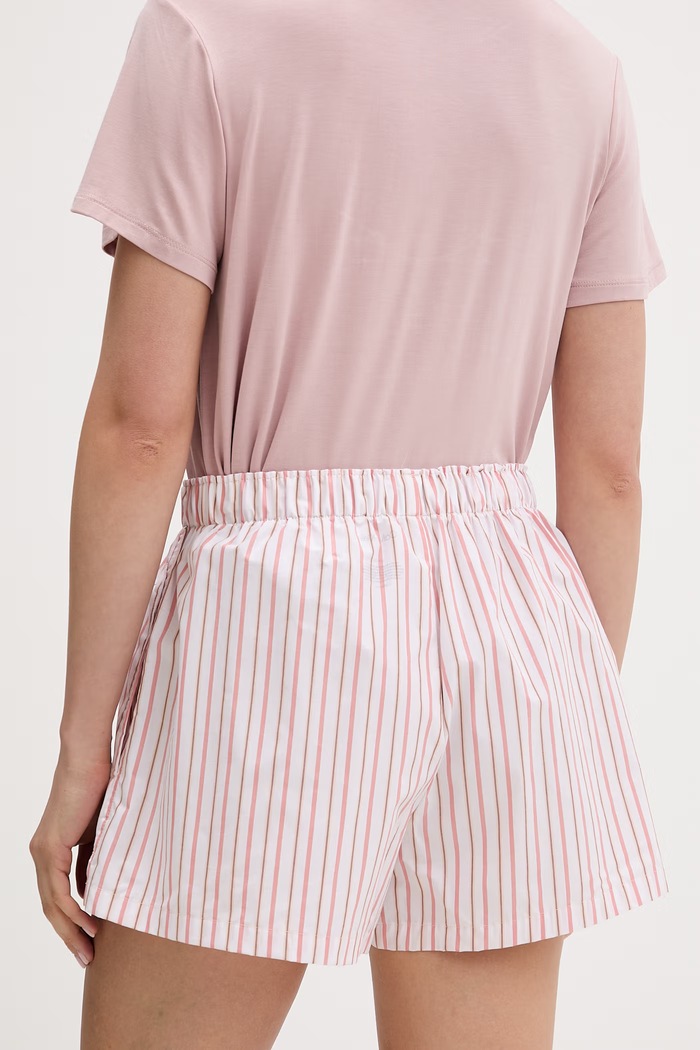 Calvin Klein Underwear szorty piżamowe damskie z bawełną LV00QS7596 biały SS26