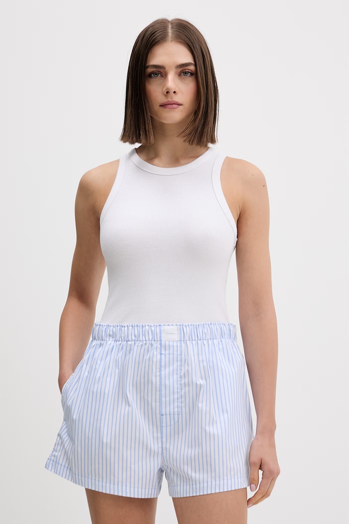 Calvin Klein Underwear pyžamové šortky dámske s bavlnou LV00QS7596 modrá SS26