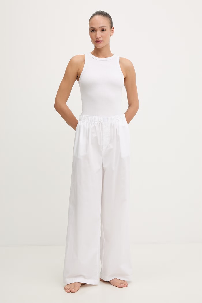 Calvin Klein Underwear pantaloni de pijama pentru femei, din bumbac LV00QS7597 alb SS26