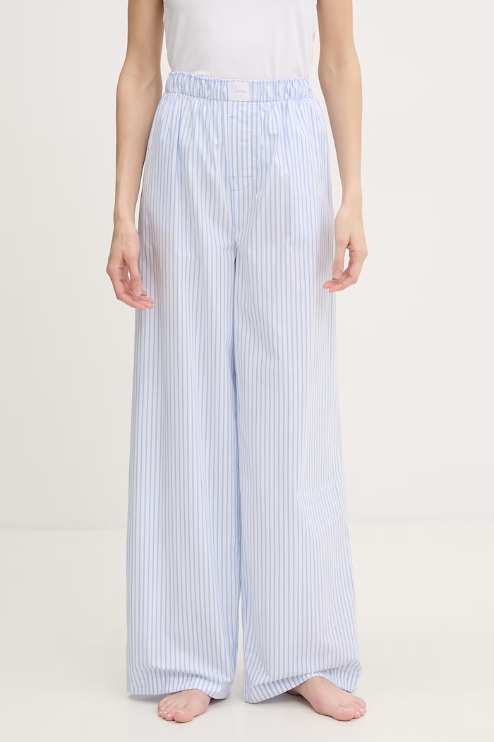 Calvin Klein Underwear spodnie piżamowe damskie bawełniane niebieski LV00QS7597