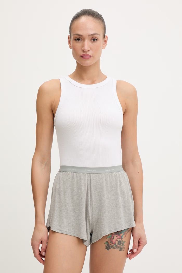 Calvin Klein Underwear pantaloni scurți de pijama pentru femei, cu modal LV00QS7614 gri SS26