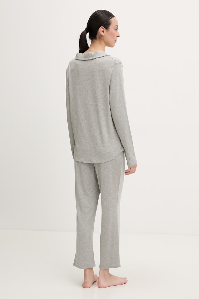 Calvin Klein Underwear pijama din două piese de femei din modal gri LV00QS7659
