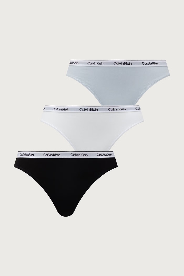 Calvin Klein Underwear figi damskie bawełniane z elastanem 3-pack niebieski LV00QD5207