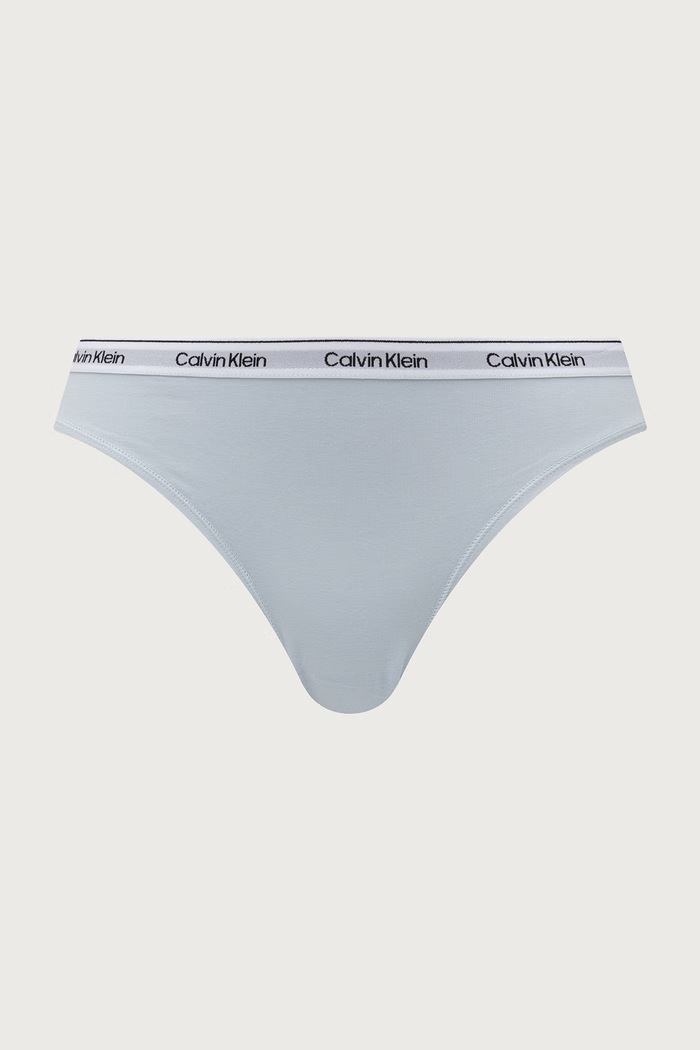 Calvin Klein Underwear figi damskie bawełniane z elastanem 3-pack niebieski LV00QD5207