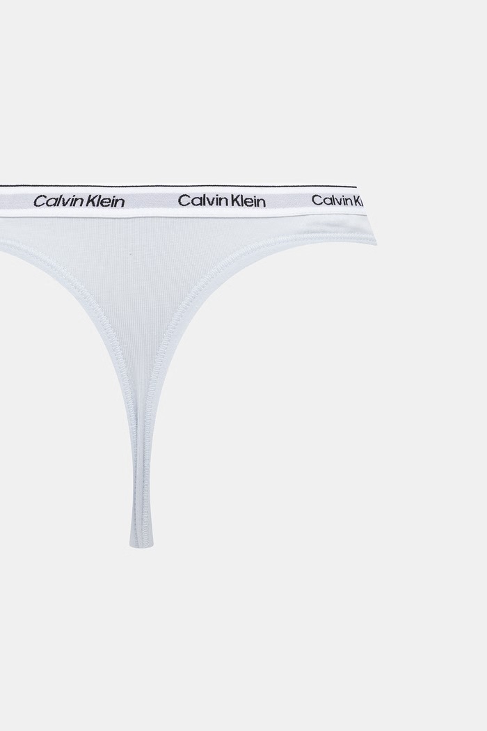 Calvin Klein Underwear stringi damskie bawełniane z elastanem 3-pack LV00QD5209 niebieski