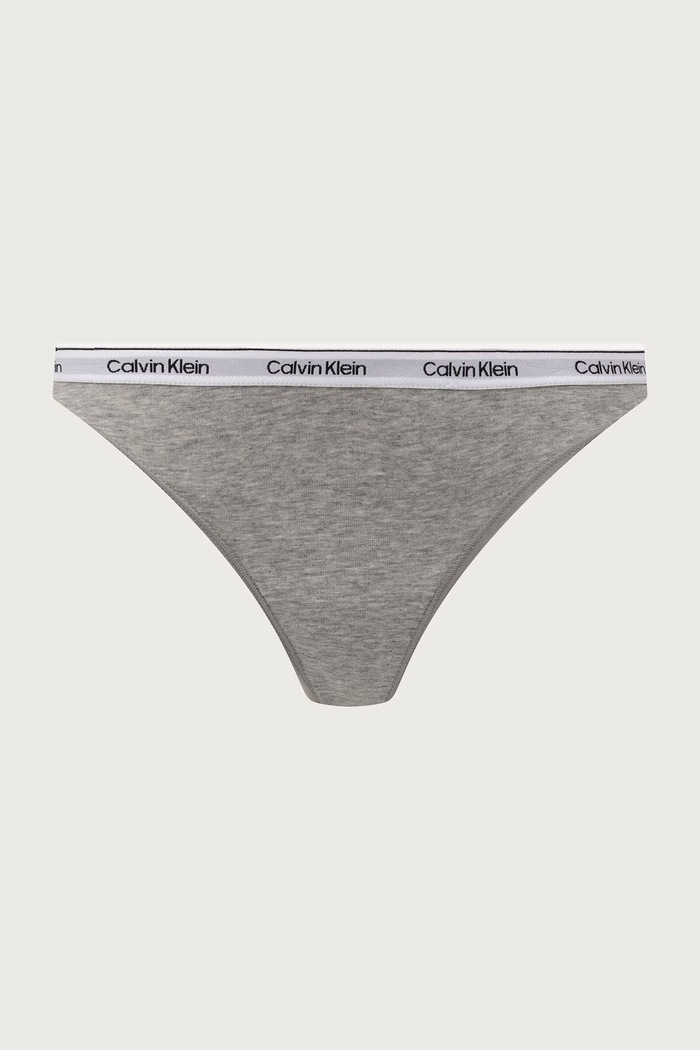 Oblečení Calvin Klein Underwear tanga dámské bavlněné s elastanem 3-pack LV00QD5209 šedá