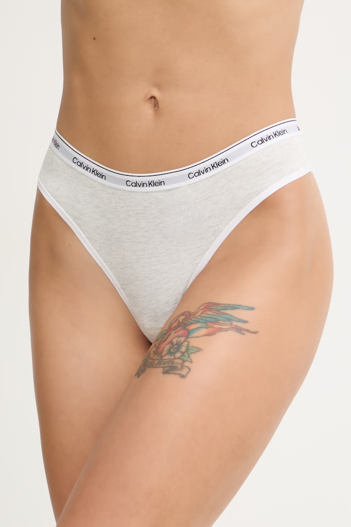 Calvin Klein Underwear brazilieni pentru femei, din bumbac cu elastan alb LV00QD5246