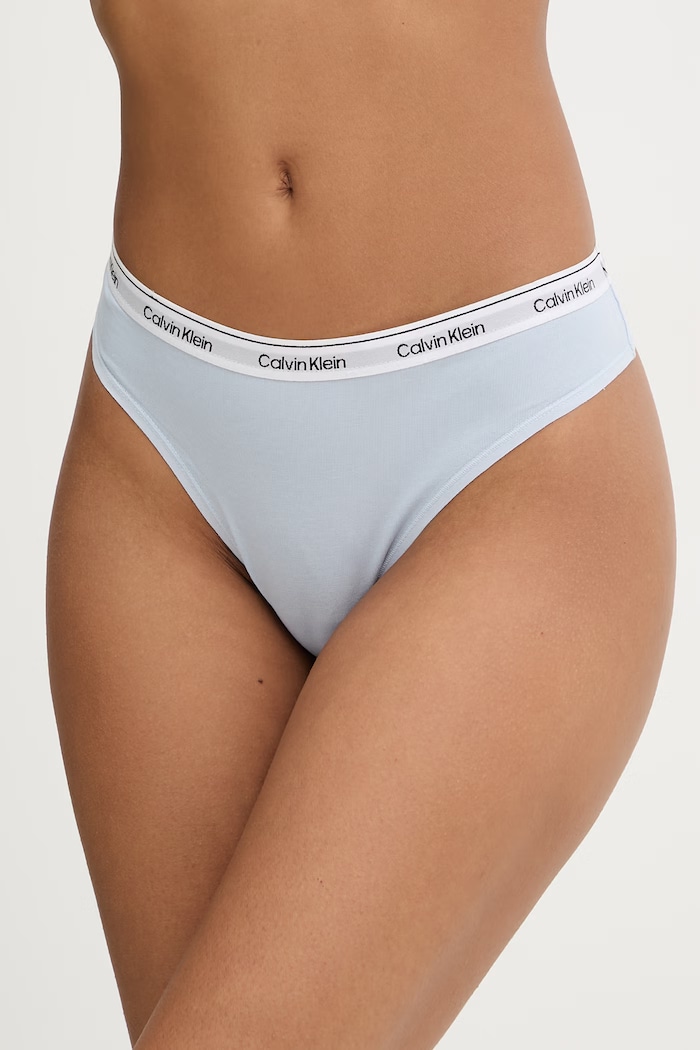 Calvin Klein Underwear brazilieni pentru femei, din bumbac cu elastan albastru LV00QD5246