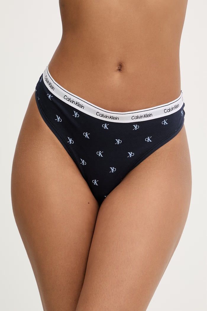 Calvin Klein Underwear brazyliany damskie bawełniane z elastanem granatowy LV00QD5246