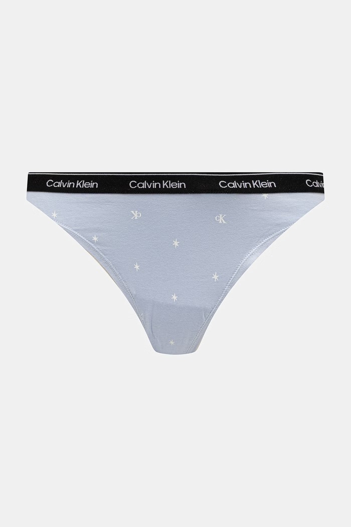 Dámske tangá s bavlnou Calvin Klein Underwear 7-pak LV00QD5319 modrá