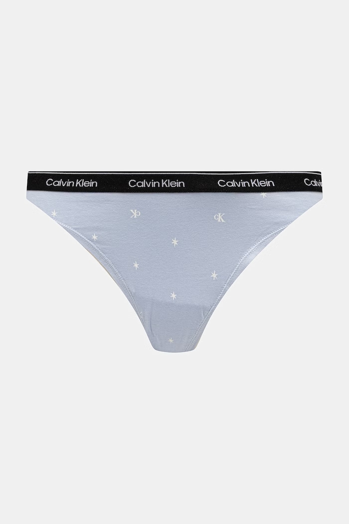 Dámske tangá s bavlnou Calvin Klein Underwear 7-pak LV00QD5319 modrá